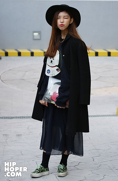 2014年3月上旬韩国潮人街拍 俏皮复古的街头风格
