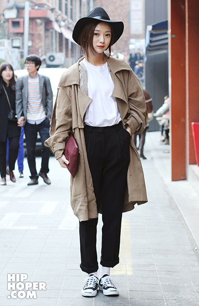 韩国街拍 3月19日 时尚潮流达人暖春造型搭配