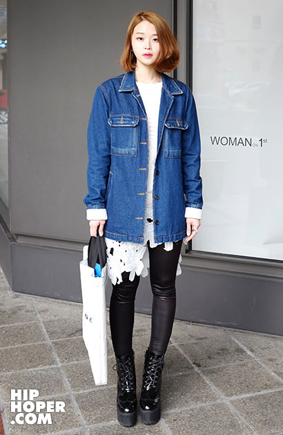 韩国街拍 3月19日 时尚潮流达人暖春造型搭配