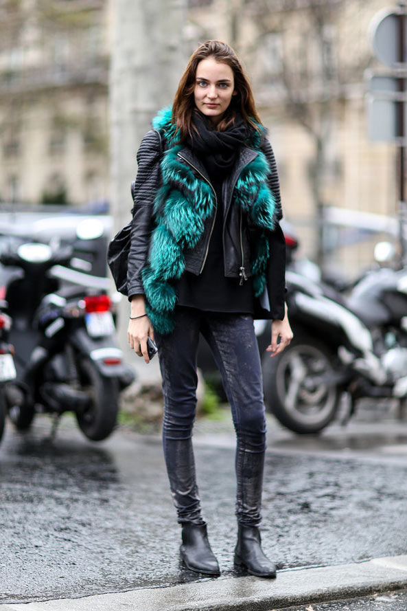 2014年3月巴黎街拍 潮流的混搭风格