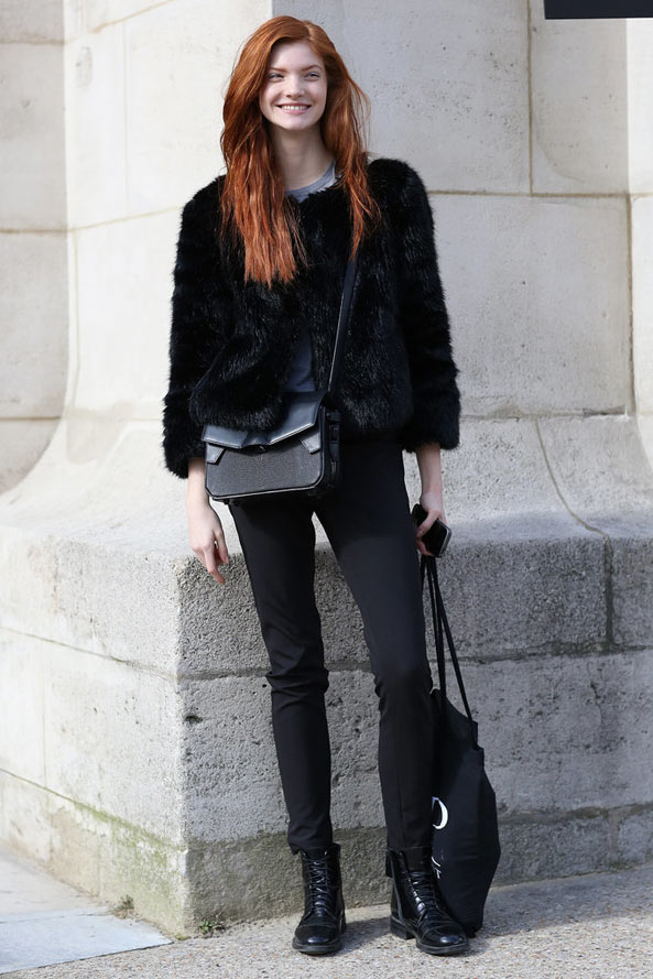 2014年3月巴黎街拍 潮流的混搭风格