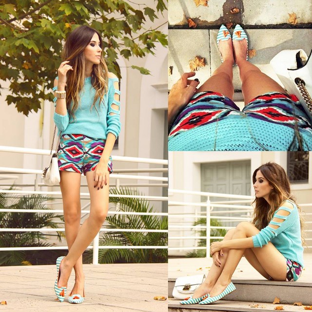 西班牙潮女街拍 时尚休闲的街头格调