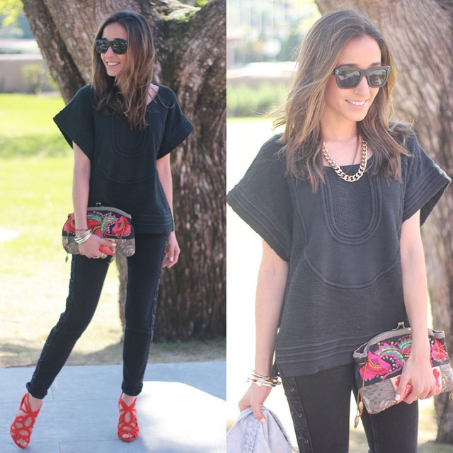 西班牙潮女街拍 时尚休闲的街头格调