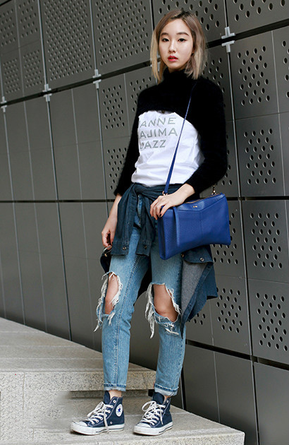 早春潮人时尚街拍 运动元素的混搭潮流趋势