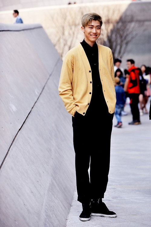 2014韩国首尔秋冬男装时装周场外街拍 挡不住的潮流