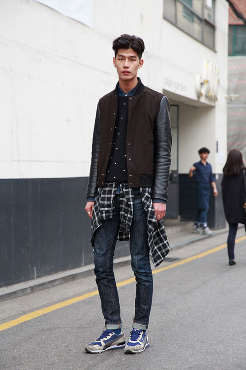 2014韩国首尔秋冬男装时装周场外街拍 挡不住的潮流