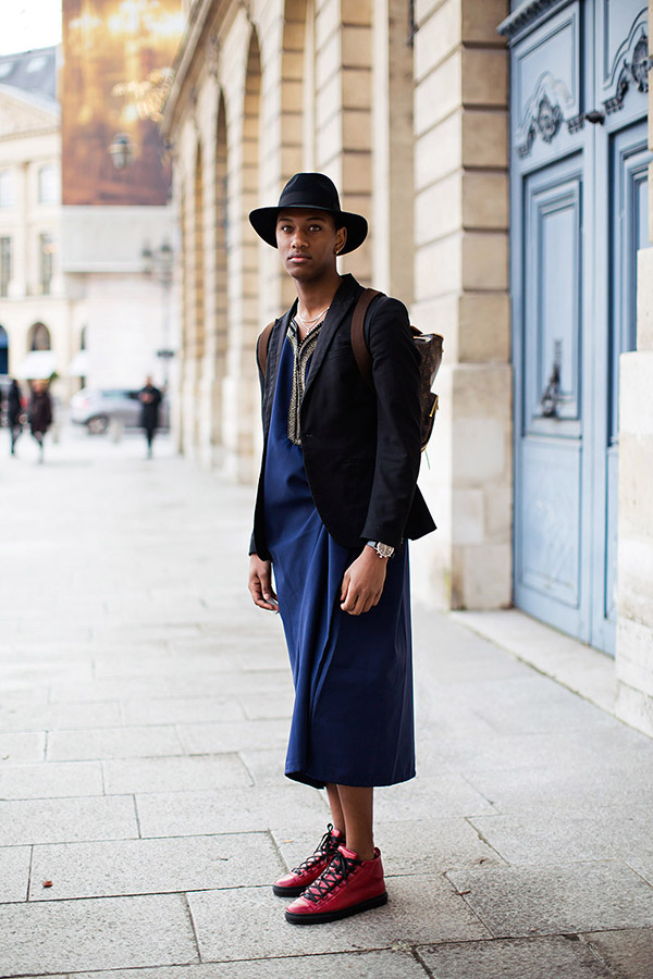 2014年4月欧美潮人街拍 感受黑色时尚魅力