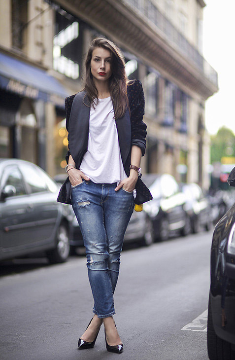 2014年4月欧美潮人街拍 感受黑色时尚魅力