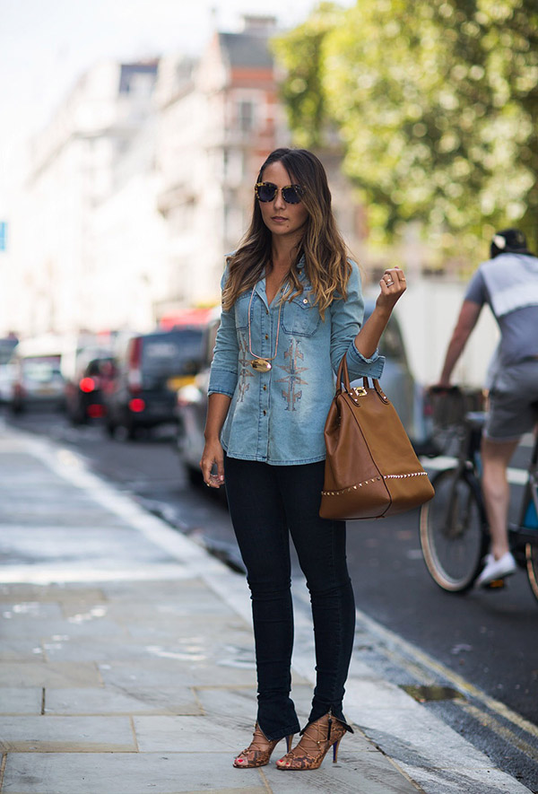 2014年4月欧美街拍 看潮人演绎休闲牛仔风情