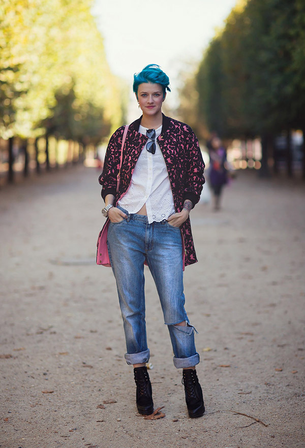 2014年4月欧美街拍 看潮人演绎休闲牛仔风情