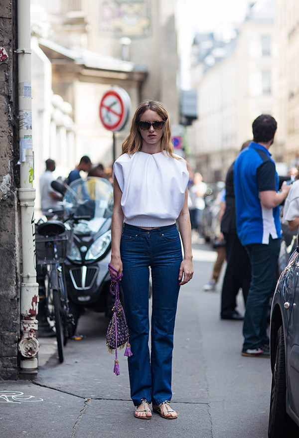 2014年4月欧美街拍 看潮人演绎休闲牛仔风情