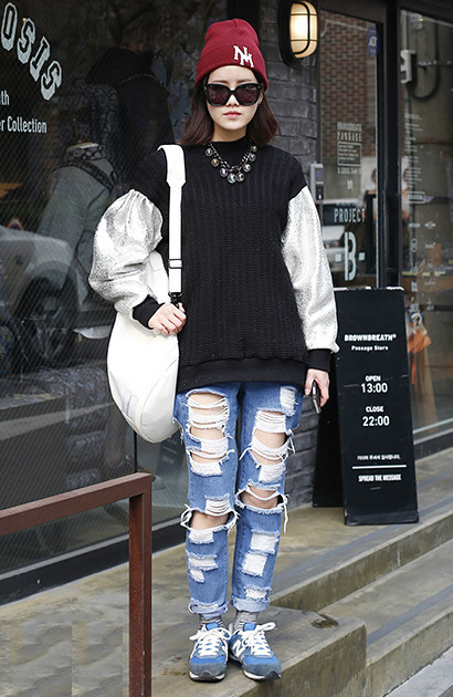 时尚街拍 看潮人春日做率性假小子