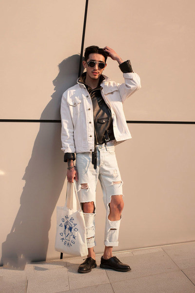 韩风街拍 看白色单品正流行