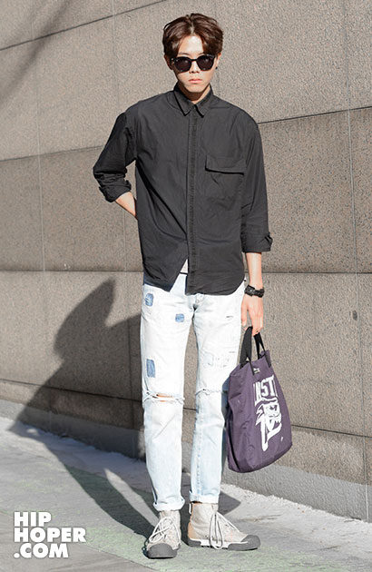 韩国潮人街拍 繁复夸张的剪裁与其层次感