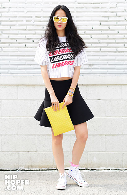 韩国潮人街拍 素色搭配简约取胜