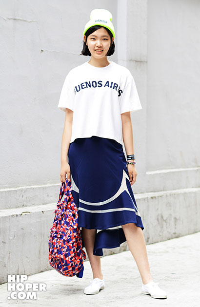 韩国潮人街拍 素色搭配简约取胜