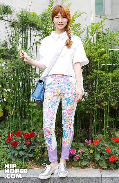 韩国潮人街拍 素色搭配简约取胜