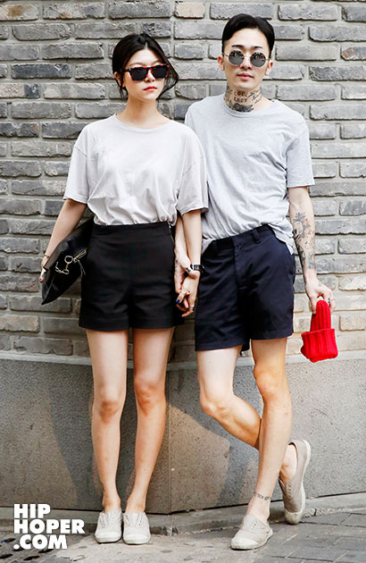 韩国潮人街拍 素色搭配简约取胜