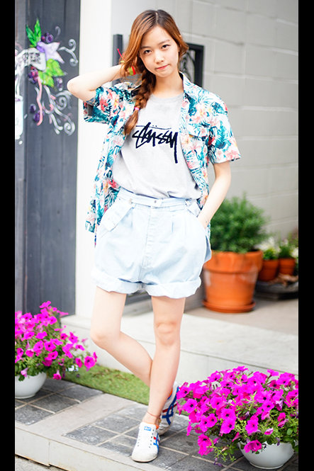 首尔潮人街拍：型格花卉图案装束特集