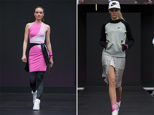 运动少女的春天。Nike T台show