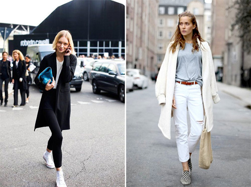 欧美时尚街拍 看运动球鞋打造休闲风格