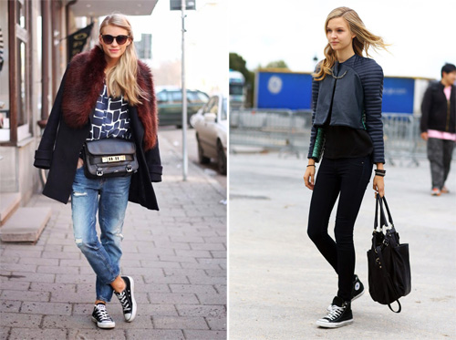 欧美时尚街拍 看运动球鞋打造休闲风格