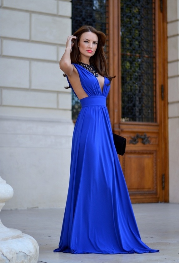 2014年9月欧美潮女街拍 看街头蓝色魅力搭配