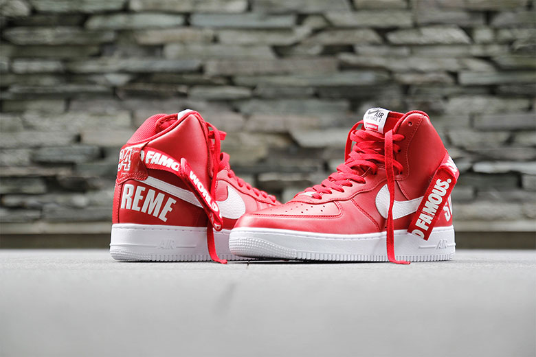 细看极品红色 Supreme x Nike 2014秋冬联名 Air Force 1 系列