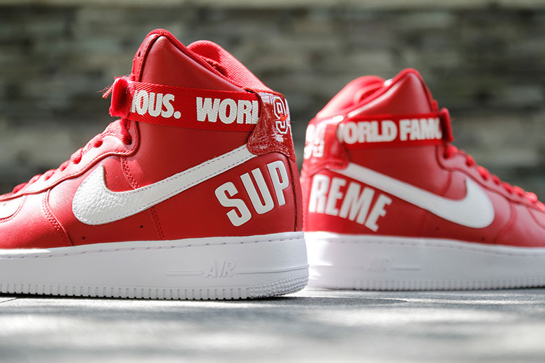 细看极品红色 Supreme x Nike 2014秋冬联名 Air Force 1 系列
