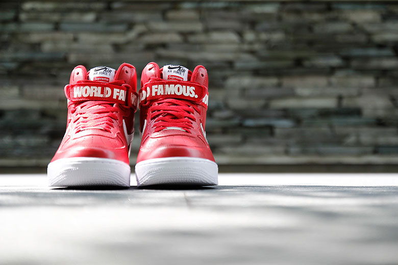 细看极品红色 Supreme x Nike 2014秋冬联名 Air Force 1 系列