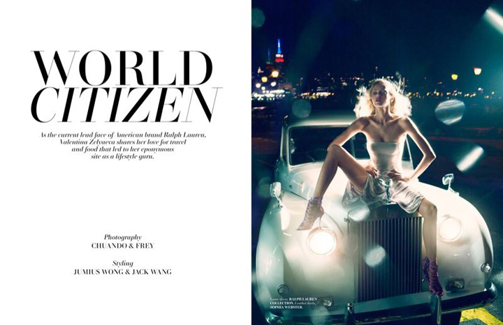 超模Zelyaeva与老爷车同出镜 演绎城市魅惑