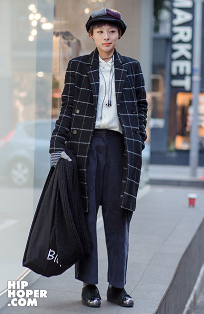 12月韩国时尚街拍 看型男靓女冬季气质服饰搭配