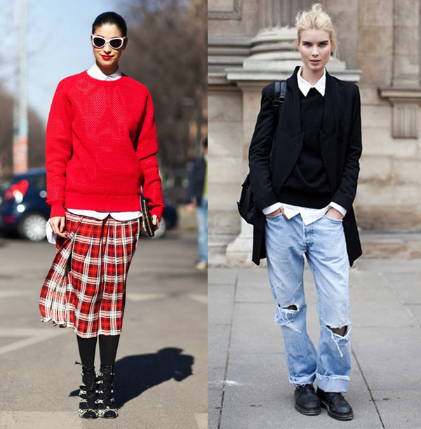 欧美明星街拍 层次感搭配让你变身高瘦美