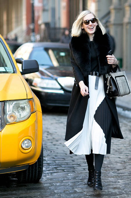 街拍时尚 无季节感裙装闪耀冬季