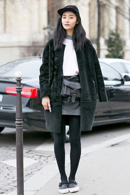 街拍时尚 无季节感裙装闪耀冬季