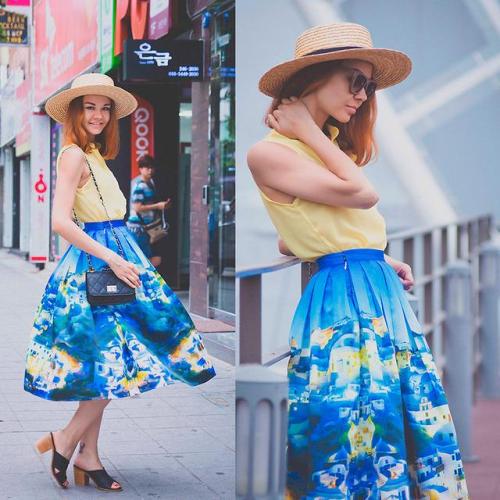 欧美街拍 看潮人印花单品搭配