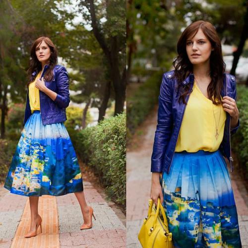 欧美街拍 看潮人印花单品搭配