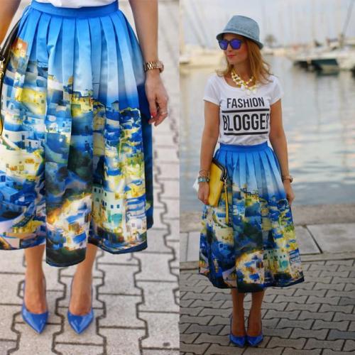 欧美街拍 看潮人印花单品搭配