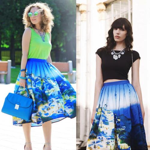 欧美街拍 看潮人印花单品搭配