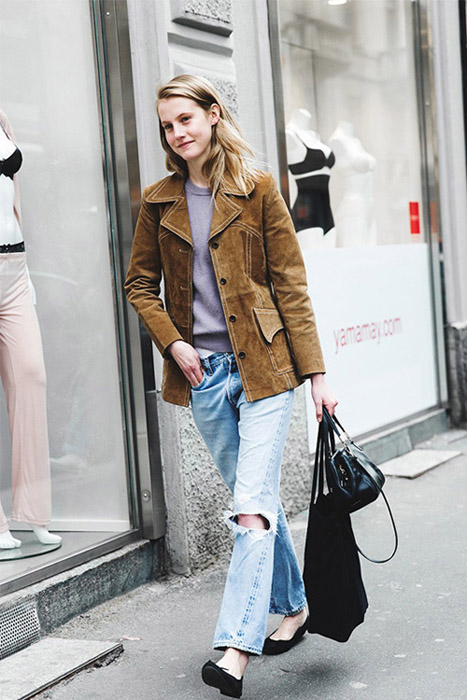 最热流行麂皮外套 跟风时尚博主美的妥妥的