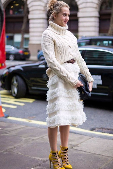 街头潮人高领毛衣太时髦 怎么穿怎么美有木有!