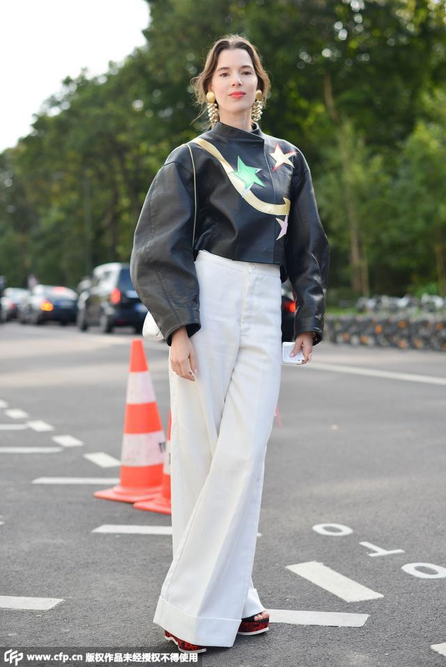 东京街拍 街头阔腿裤N种秋冬搭配法
