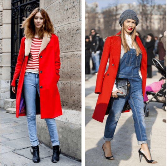 今日街拍示范：“红色”风格本季想不火都难