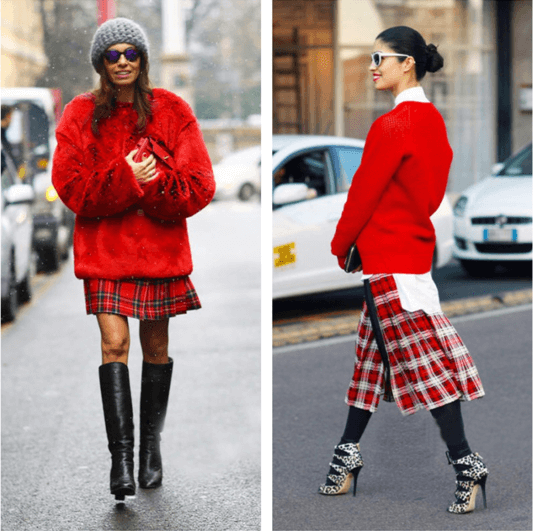 今日街拍示范：“红色”风格本季想不火都难