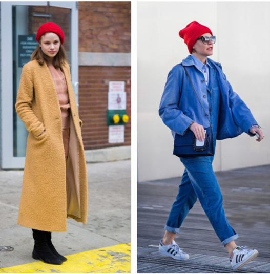 今日街拍示范：“红色”风格本季想不火都难