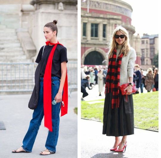 今日街拍示范：“红色”风格本季想不火都难