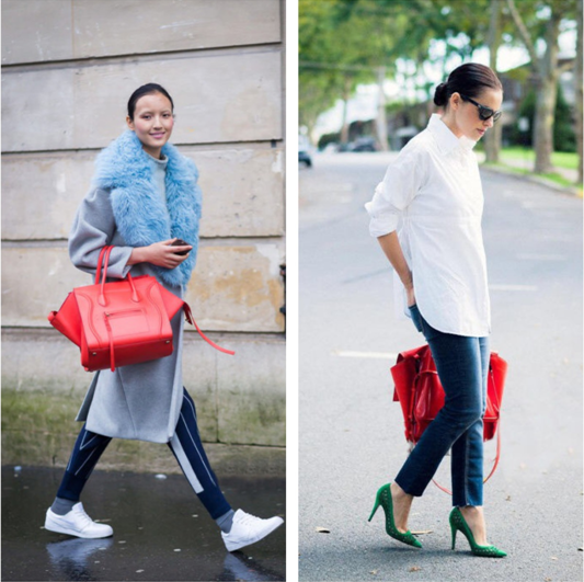 今日街拍示范：“红色”风格本季想不火都难