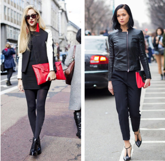 今日街拍示范：“红色”风格本季想不火都难