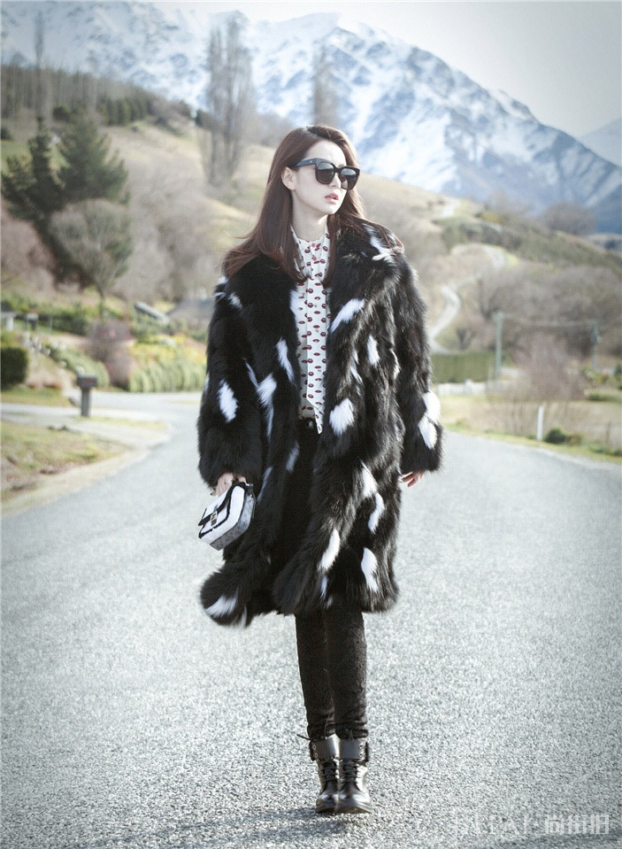 戚薇街拍 行走的氟利昂冷到新西兰