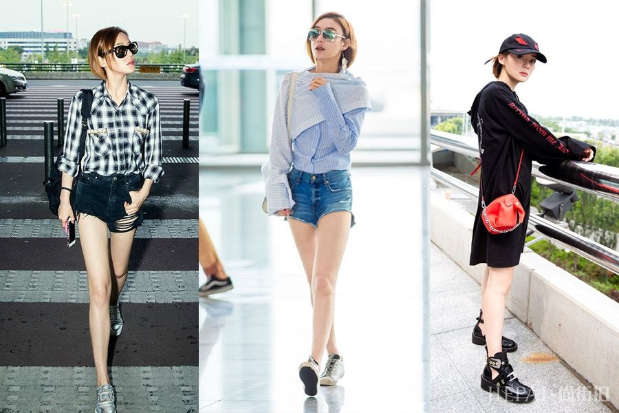 机场女王袁姗姗 上长下短的穿衣套路实在是高!